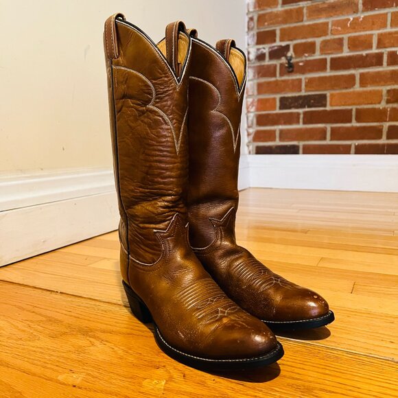Tony Lama Shoes - Vintage Women's Tony Lama Leather Western Cowboy Boots Size 6.5 B